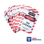 Tarjeta Plástico De Bloqueo Con Brida Y Ojal Metálico