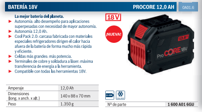 Batería Bosch ProCORE 18V 12.0Ah