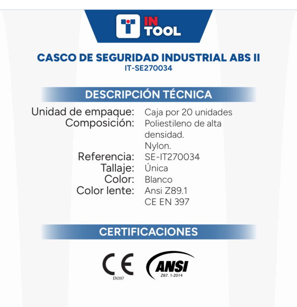 Casco de Seguridad Industrial ABS II – Caja x20 - Image 4