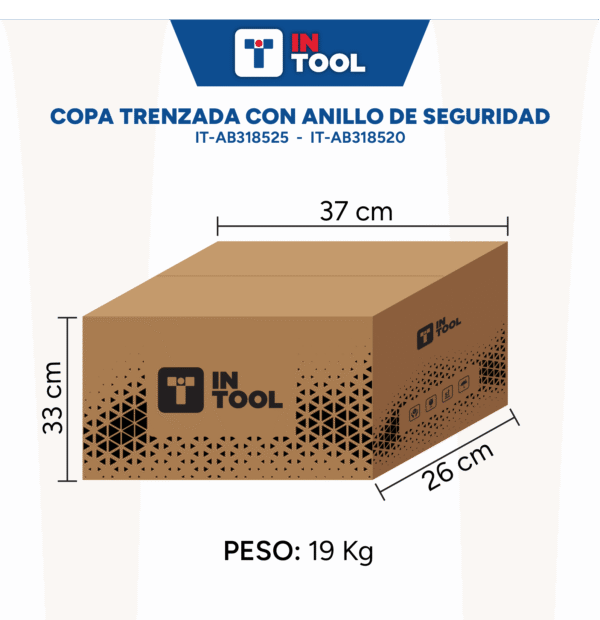 Caja x30 Grata Copa Trenzada con anillo de seguridad 100mm - Image 4
