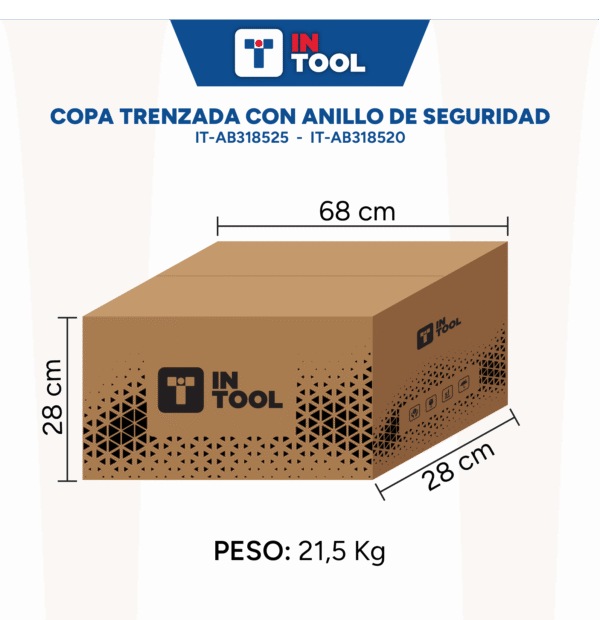 Caja x60 Grata Copa Trenzada con anillo de seguridad 65 mm - Image 3